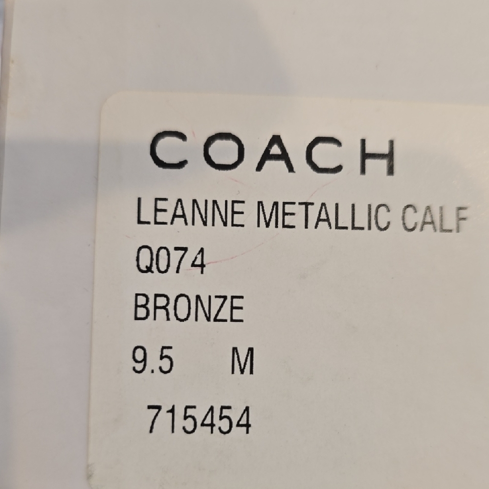 Coach Leanne Metallic Calf Bronze Slides - Picture 2 of 5